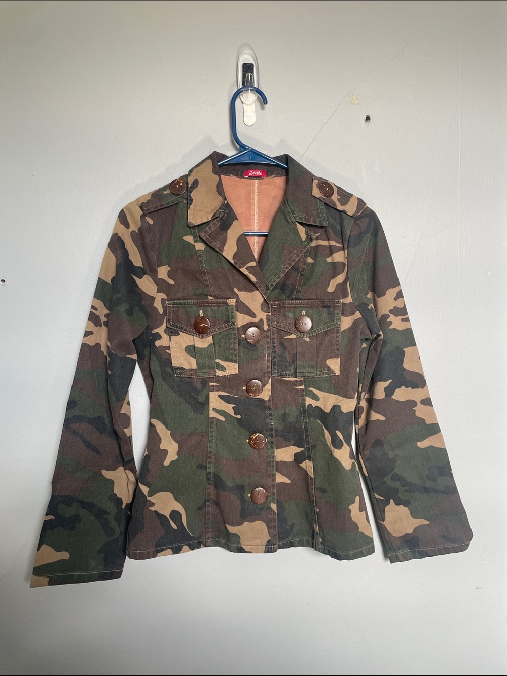 Retro Y2K Jalate women’s S camo button down fitted jacket military street